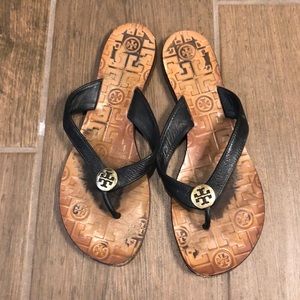 Tory Burch black and gold sandal 7.5